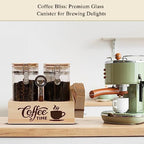 Glass Coffee Canister Set with Shelf & Spoon 2 Piece Coffee Containers for Coffee Bean Storage Airtight Seal, Coffee Bar Accessories Filter Holder for Kitchen Organization - Image 6