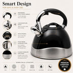 Creative Home Crescendo Stainless Steel Whistling Tea Kettle, 3.1 Quart - Image 5