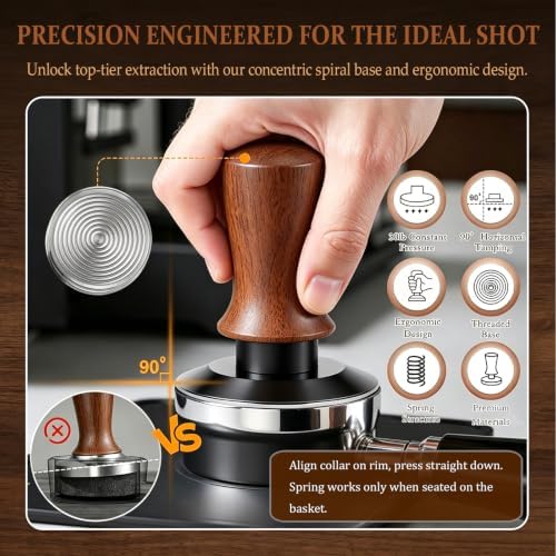 9PCS 54mm Espresso Accessories Kit with Wood Tamping Station - Image 4