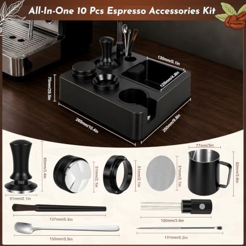 Y-Step 51mm Espresso Accessories Kit with Espresso Knock Box and Tamping Station - Image 2