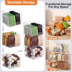 12 Pcs Clear Plastic Storage Bins Stackable Pantry Organizer - Image 4