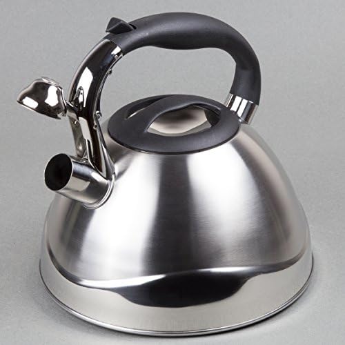Creative Home Crescendo Stainless Steel Whistling Tea Kettle with Aluminum Capsulated Bottom for Even Heat Distribution, 3.1 Quart, Brushed Finish - Image 5