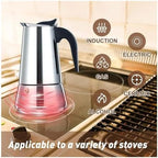Stainless Steel Moka Pot 100-600ml Stovetop Espresso Maker Barista - Image 4