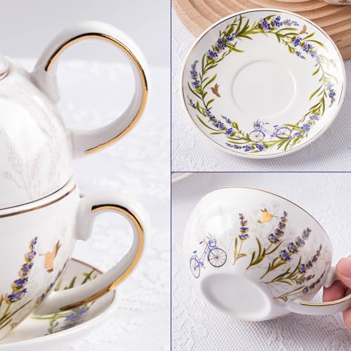 Tea for One Set, Teapot and Cup Set, Lavender - Image 3
