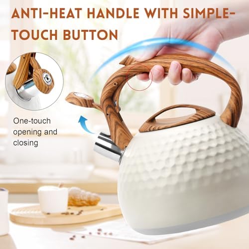 GGC Whistling Tea Kettle for Stove Top, 3.2QT/3L Stainless Steel Tea Kettle - Image 5