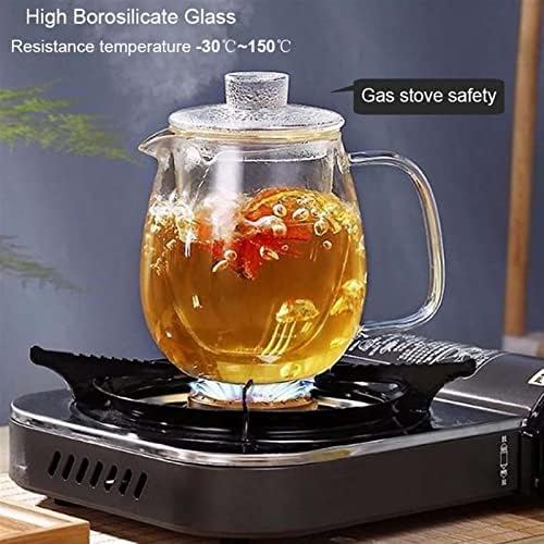 Teapot 650ML Heat Resistant Glass Teapot with Removable Infuser Coffee Maker Kung Fu Tea Set Flower Teapot Tea Maker - Image 7