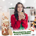 12 Pcs Christmas Glass Cups 16 oz with Lid Straw, Stylish Style - Image 6