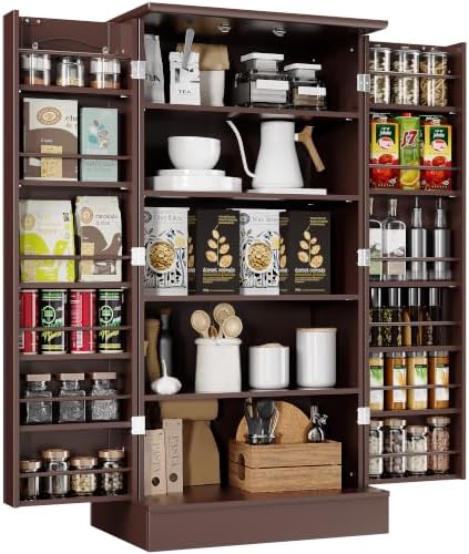 kepptory 47" Freestanding Kitchen Pantry Cabinet with Adjustable Shelves - Image 7