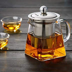 Small Clear High Borosilicate Glass Tea Pot with Removable,304 Stainless Steel Infuser, Heat Resistant Loose Leaf Teapot with Strainer Filter Infuser Tea Pot, Stovetop Safe-350ml - Image 7