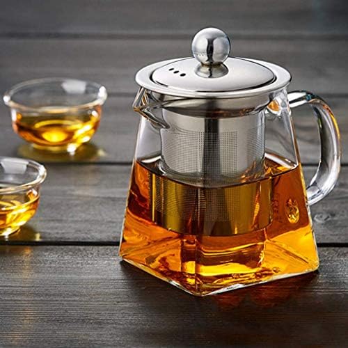 Small Clear High Borosilicate Glass Tea Pot with Removable,304 Stainless Steel Infuser, Heat Resistant Loose Leaf Teapot with Strainer Filter Infuser Tea Pot, Stovetop Safe-350ml - Image 7