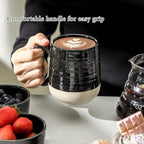HASENSE Ceramic Coffee Mugs Set, 15 oz Large Coffee Cups Set of 4, Tea Cups with Handle for Men and Women, Latte Mugs for Coffee, Tea, Milk, Hot Chocolate, Microwave Dishwasher Safe, Black - Image 3