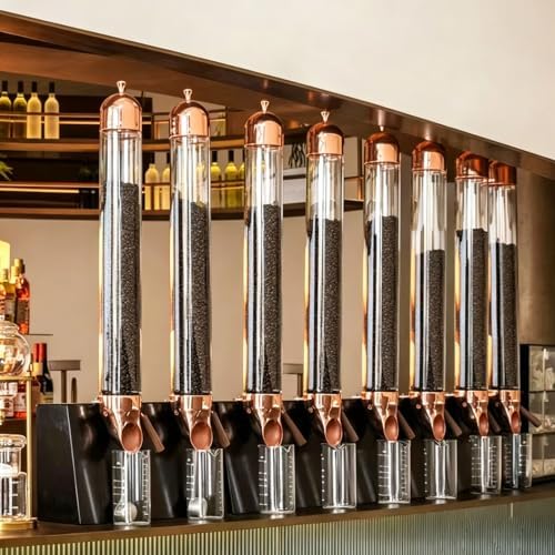 Wall Mounted Coffee Bean Dispenser, Candy Machine Grain Dispenser, Glass Tube Diameter 9cm, Adjustable Bean Output, for Home Commercial Candy Oatmeal Tea 80cm - Image 4