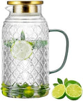 Buaic Glass Pitcher with Lid, 84 oz/2.5 Liter Vintage Water Pitcher by Buaic