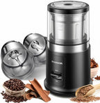 SHARDOR Quiet Coffee Grinder Electric, 70g Removable Bowl Spice Grinder for Coffee Beans, Seeds and Grains, Super Silent Grinding Mill with 60dB Low Noise, 2.5oz Capacity, Black by Shardor