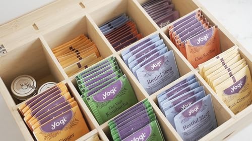 Naturustic Large Bamboo Tea Bag Box Organizer Storage Box, Tea Bag Holder with 2 Drawers & 12 compartments with acrylic Window, Caja de te, Caddy para te, Jewelry storage - Image 4