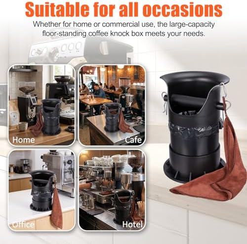 HOMEE 4L Espresso Coffee Knock Box with 25 Garbage Bags with Brush & Towel - Image 7