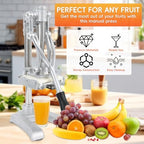 2-in-1 Commercial Manual Juicer & French Fry Cutter, Heavy Duty Cast Aluminum Citrus Press and Vegetable Chopper with 1/4", 3/8" & 1/2" Stainless Steel Blades for Potato, Orange & Lemon - Image 2