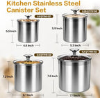 4-Pcs Stainless Steel Airtight Kitchen Canister Set with Glass Lid - Image 4