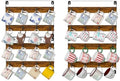 Rustic Wood Coffee Mug Rack - Wall Mount Cup Holder Shelf Storage for Kitchen, Home, Bar, Office (4 Pack, Holds 32 Mugs) by Huxitocan