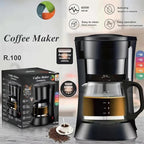 AronClix Drip Coffee Maker 600W Stainless Steel Compact with Reusable Filter Hot Plate (Black) - Image 4