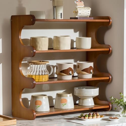 4-Tier Wooden Mug Display Holder, Mug Holder for Countertop Coffee Cup Holder Coffee Mug Organizer Mug Rack for Coffee Bar Organizer Mug Shelf for Cabinet for Kitchen, Home,Black - Image 7