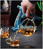 Heat-resistant Kungfu Glass Tea Set with Heater Attract Water Diversion Rotating Cover Bowl Lazy Semi-Automatic Deer Glass Teapot - Image 4