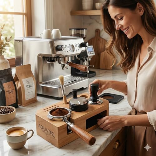 Espresso Tamping Station - Wooden Coffee Tamper Station For Storage 58 mm Portafilter Tamper Distributor - Espresso Organizer - Knock Box Accessories - Image 3