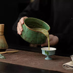 Traditional Japanese Matcha Tea Set, Handcrafted Ceramic Bowl with Bamboo Whisk, Scoop and Stand, Complete 4-Piece Ceremonial Kit for Tea Preparation - Image 3