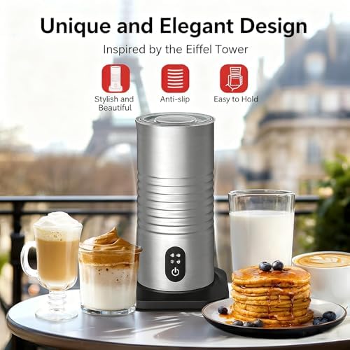 Electric Milk Frother, Stainless Steel Hot/Cold Foam Maker, with LED Display, for Latte & Hot Chocolate,for Home & Office - Image 4