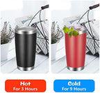 VEGOND 20oz Tumbler with Lid and Straw Stainless Steel Tumbler Cup Bulk Vacuum Insulated Double Wall Travel Coffee Mug Powder Coated Coffee Cup, Black, 6 Pack - Image 5