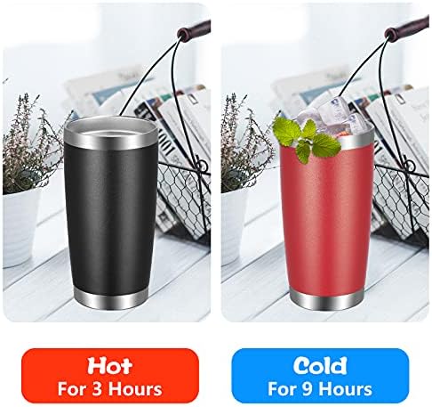VEGOND 20oz Tumbler with Lid and Straw Stainless Steel Tumbler Cup Bulk Vacuum Insulated Double Wall Travel Coffee Mug Powder Coated Coffee Cup, Black, 6 Pack - Image 5
