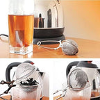 Tea Filters Tea Infuser Stainless Steel Sphere Mesh Strainer Coffee Herb Spice Filter Diffuser Handle Ball Match Bags(Silver) - Image 5