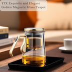 YJX 25.4oz Magnetic Glass Teapot Set with 40.6oz Cast Iron Tea Kettle for Stovetop, Small Enchanted Brewing Tea Pot, Witchcraft Magic Borosilicate Tea Set with Strainer for Loose Leaf - Image 3