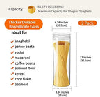 ZENS Glass Spaghetti Storage Container, 65oz Tall Glass Jars Set of 2 - Image 3