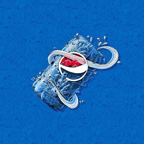 CafePress Pepsi Can Doodle Tumbled Stone - Set of 4 Coasters Set of 4 - Image 2