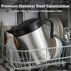 32oz Stainless Steel Gravy Boat Sauce Jug with Hinged Lid - Image 7