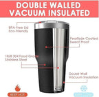 30oz Stainless Steel Travel Mug with Lid, 16 Pack Double Wall Vacuum Insulated Bulk Tumbler, Powder Coated Coffee Cup Suitable for Vehicle Cup Holders - Image 2