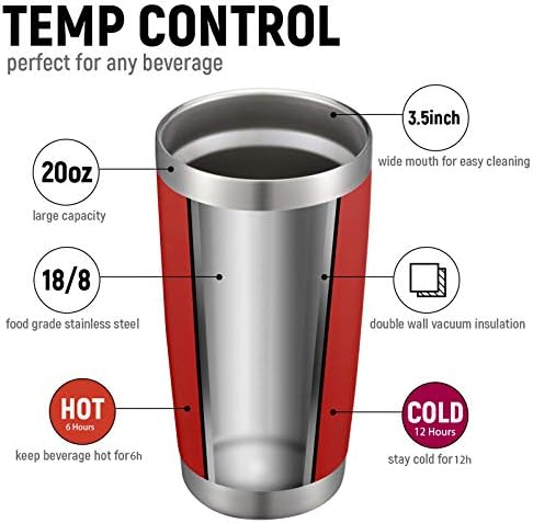 COMOOO 20oz Double Wall Vacuum Insulated Travel Mug, Stainless Steel Tumbler with Lid and Straw Durable Powder Coated Insulated Coffee Cup for Cold & Hot Drinks (Red, 4 PACK) - Image 2