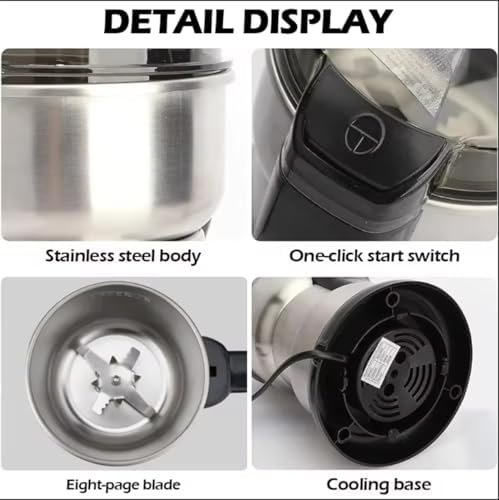Electric Coffee Grinder, Grain mills, Stainless Steel Blade Spice Grinder - Image 6