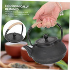 Cast Iron Teapot 800ml with Infuser and Handle Black - Image 5