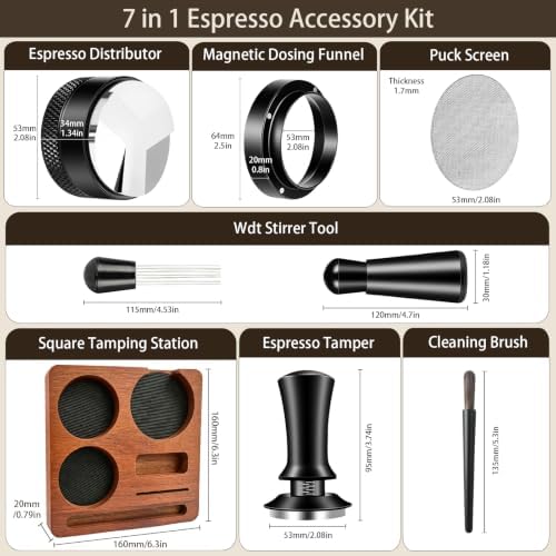 7 Pcs 54mm Espresso Accessories Kit for Coffee WDT Tool Accessories Set - Image 2
