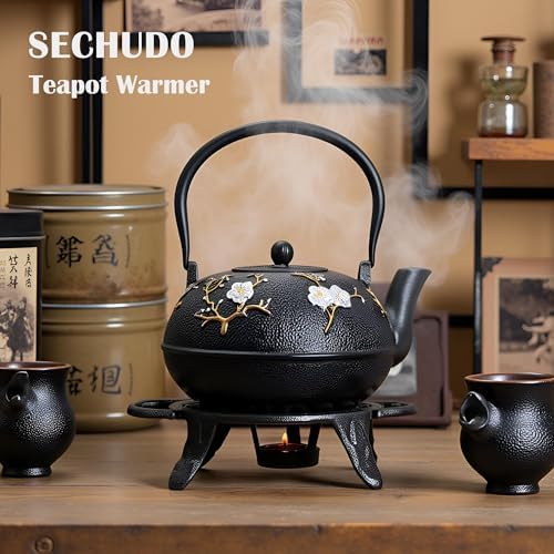 Cast Iron Candle Warmer for Tea Kettle or Tea Pot, Tea Light Warmer, Teapot and Dish Cups Heater, Pan Trivet, Vintage Decorative Stands for Heat Tea or Coffee Milk(Round) - Image 5