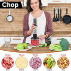 Immersion Blender Handheld for Kitchen,Emulsion Blender Handheld with Titanium Blades,12 Speed Electric Hand Mixer with BPA Free Attachments:Chopper Bowl,Whisk,Milk Frother,Measuring Cup - Image 5