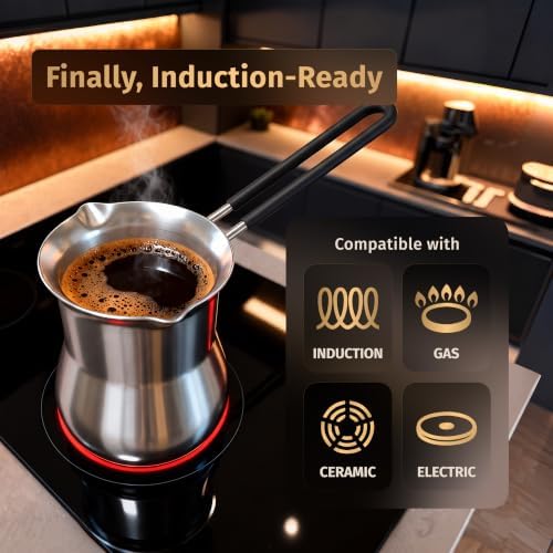 Matiks Turkish Coffee Maker, 15 Oz Induction Cezve - Turkish Coffee Pot - Image 5