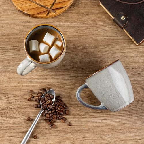 GBHOME Ceramic Coffee Mugs Set of 6, 12oz Stoneware Coffee Mugs Set For Dad Mom Women MEN, Light Weight Coffee Cups for Latte/Tea/Beer/Hot Cocoa, Dishwasher & Microwave Safe - Image 3