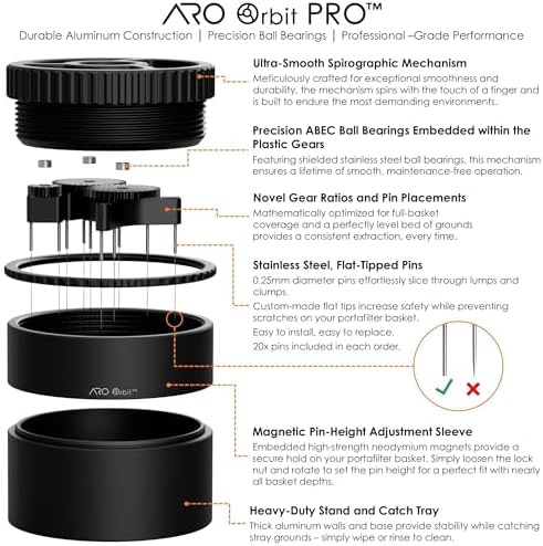 ARO Orbit PRO | 58mm Spirographic Espresso WDT Tool | Plastic Gears - Image 2