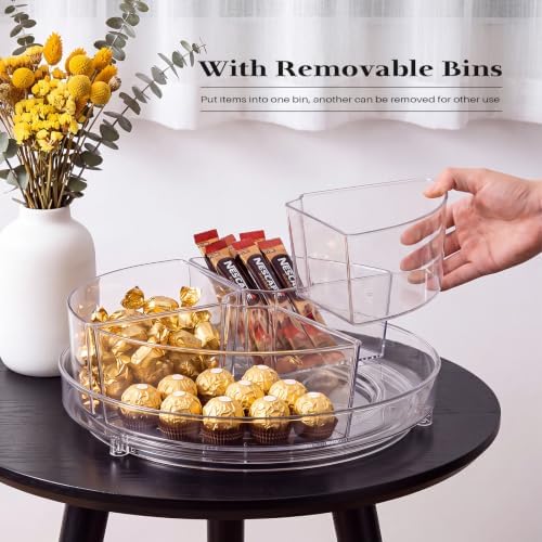 2 Pack Lazy Susan Organizer, 9 inch Rotating Storage Organizer with Bins - Image 4