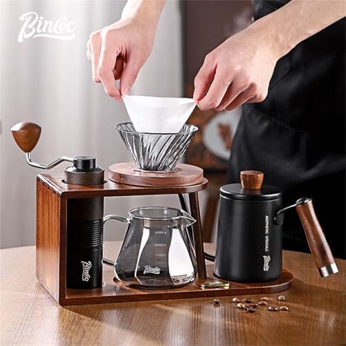 Bincoo Universal Coffee Stand, Acacia Wood Pour Over Coffee Caddy & Espresso Machine Stand, Coffee Bar Station Organizer Stand Caddy for Pour Over Maker & Manual Coffee Grinder - Image 3
