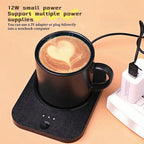Wireless Tea Warmer Set,Smart Heated Mug Kit with Wirelessly Charge cell phone,Mug Warmer for Desk,Electric Coffee Warmer with Mug Set,Cordless Cup Warmer Rechargeable,Heated Cup Auto Shut Off (White) - Image 5