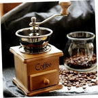 Vintage Manual Coffee Bean Grinder with Ceramic Burr, Wood Body - Image 7